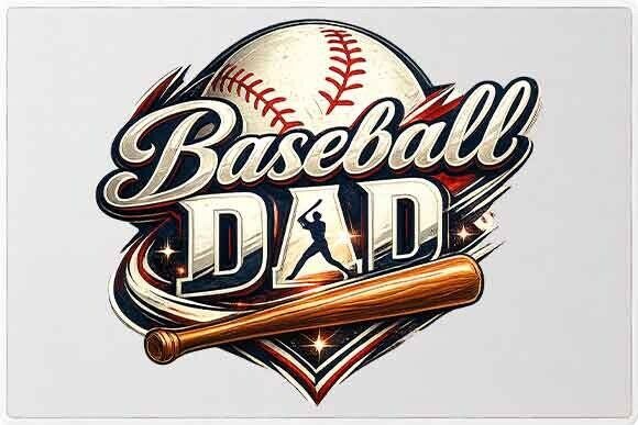 Baseball Dad Vintage Graphic PNG: Game-Day Design