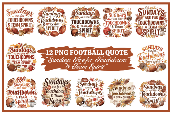 Celebrate Game Day Creativity with the Sundays Are for Touchdowns Team Spirit PNG Bundle