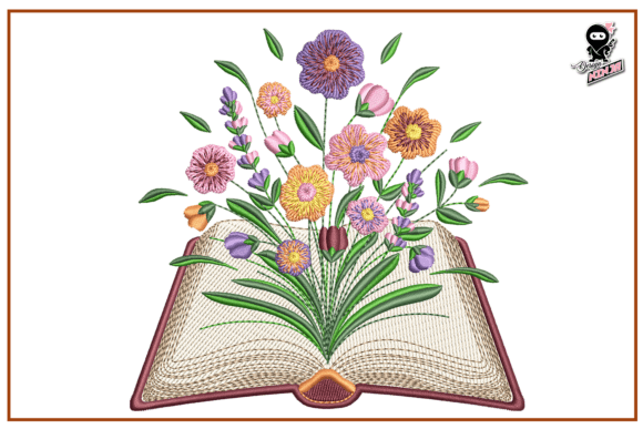 Elevating Textile Art with the Floral Book Machine Embroidery Design