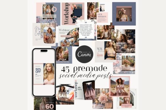 Evaluating the Feminine Elegance Social Media Post Kit