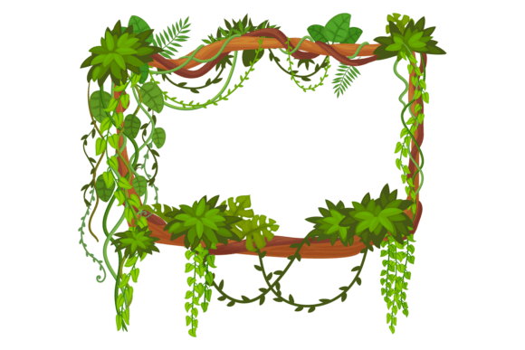Exotic Tropical Frame: Cartoon Forest Game Assets