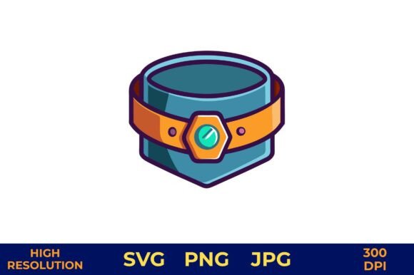 Fantasy Treasure Belt with Glowing Gem: Elevating Visual Storytelling Through High-Resolution Vector Art