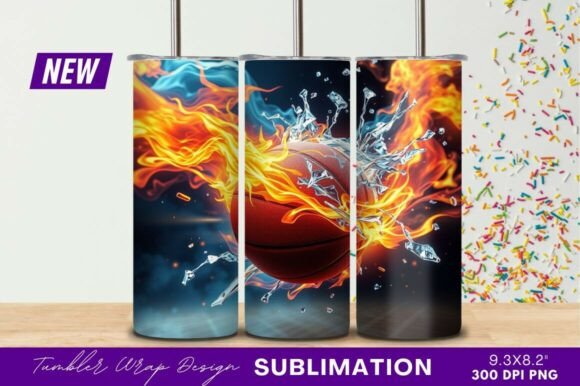 Fiery Basketball Water Splash Tumbler: A Fusion of Sport, Art, and Modern Design