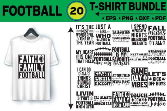 Football T-shirt Design Bundle: Ready-to-Use Graphics for Game Day Merchandise
