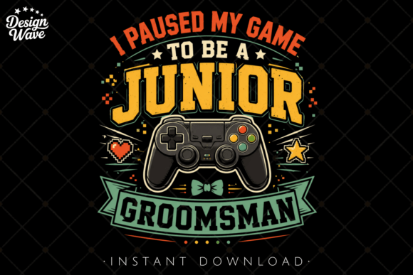 Funny Junior Groomsman Gamer PNG: A Practical Asset for Wedding Apparel