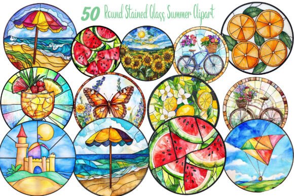 Mastering Summer Creativity with Round Stained Glass Clipart