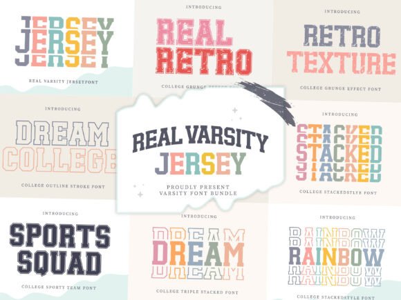 Real Varsity Jersey Bundle: Elevating Athletic Design with Authentic Typography