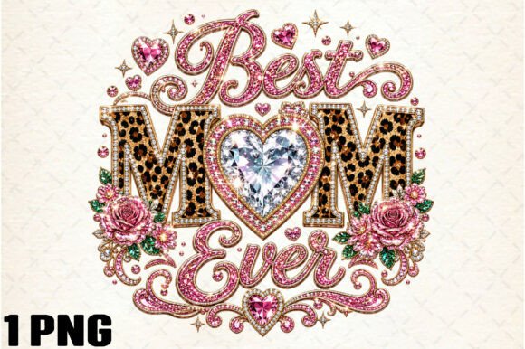 Rhinestone Best Mom Ever PNG: Elevating Mother’s Day Crafts and Custom Apparel