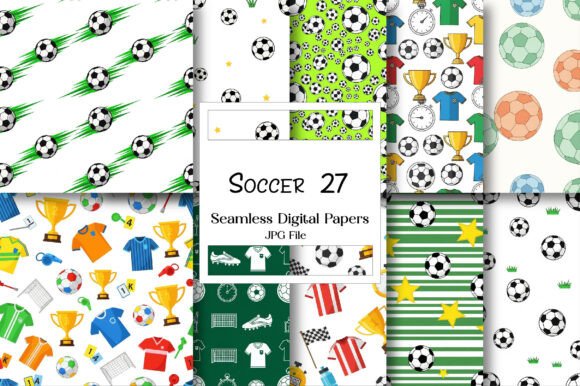 Soccer Digital Paper Pack: Dynamic Sports Designs