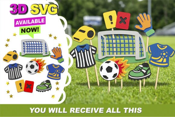 Soccer Sports Elements and Photo Props: A Guide to 3D Layered SVG Crafting