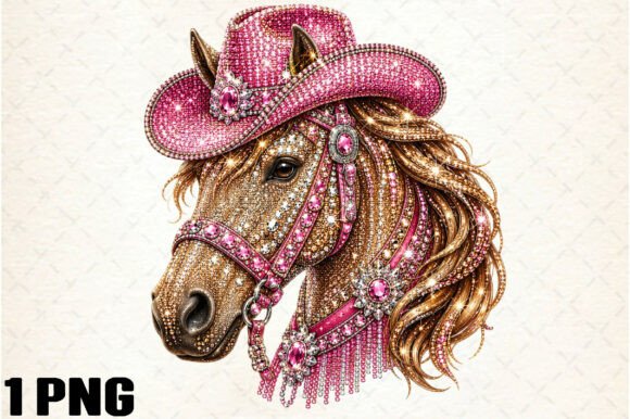 Strategic Application of Preppy Rhinestone Cowgirl Horse PNG in Digital Product Development