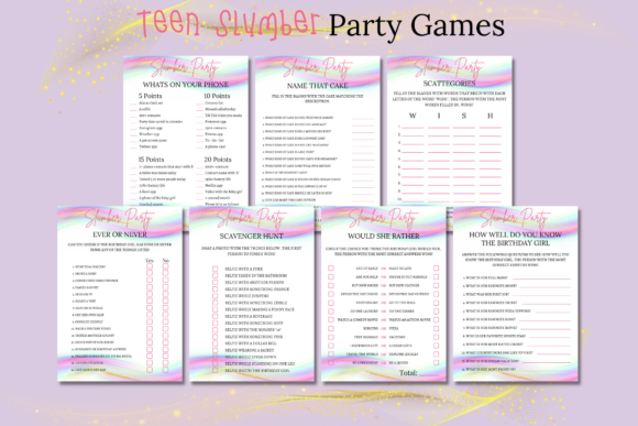 Ultimate Teen Birthday Slumber Party Games: Elevating the Sleepover Experience with a Digital 7-Game Bundle