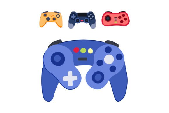 Visualizing the Game: Leveraging Gaming Controllers Set Vector Illustrations in Modern Design