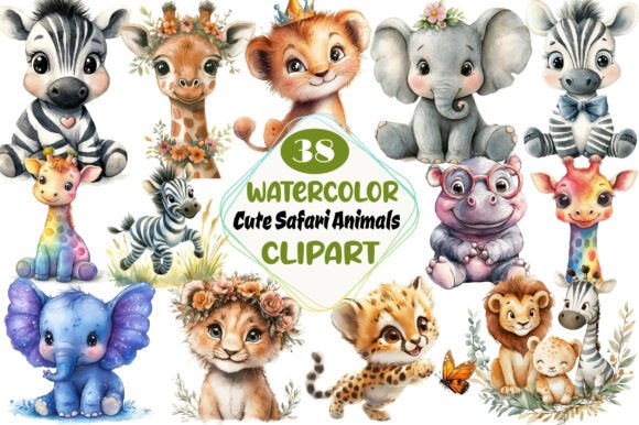 Watercolor Cute Safari Animals Clipart: A Strategic Asset for Creative Projects